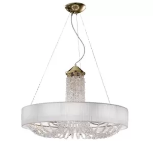 Image of Gioiosa Designer Fabric Cylindrical Pendant Light Polished Gold, 12x G9