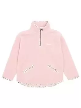 Barbour Girls Melby Fleece Top - Petal Pink, Petal Pink, Size Age: 12-13 Years, Women