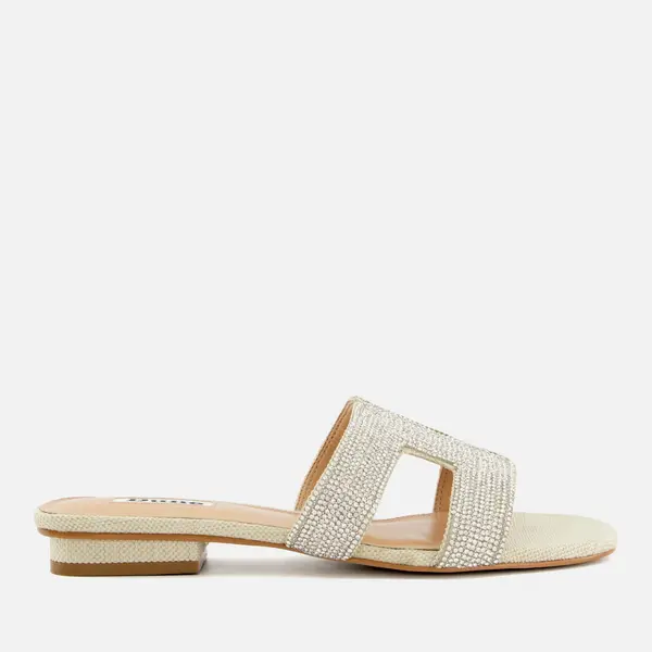 Image of Dune Womens Loupe Embellished Leather Sandals - UK 7 Silver Sandals female 0079504510016643 7