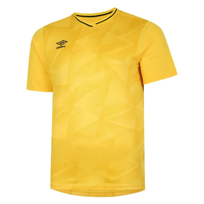 Image of Umbro Umbro Men Triassic Logo Short-Sleeved Jersey in Mustard Size: Small Mustard S Male 5063425546787