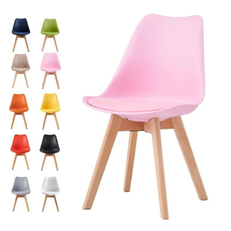 Image of MCC DIRECT Dining Chairs Designer Side Chairs Wooden Legs Office Home Commercial eva pink 1 EA0116