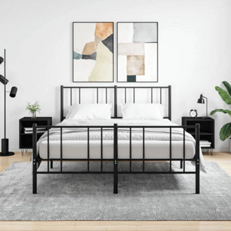 Image of Vidaxl Bedside Cabinets 2 Pcs Black 40X30X50 Cm Engineered Wood