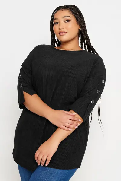Image of Yours Soft Touch Button Top Black