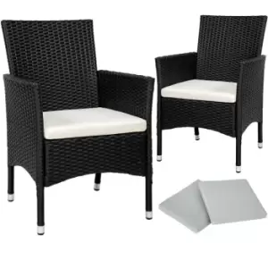 image of 2 garden chairs rattan + 4 seat covers model 1 - outdoor chairs, rattan garden chairs, garden seating