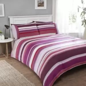 Image of Single Duvet Cover Set Flannelette Stratos Mulberry Bedding Bed Quilt Set