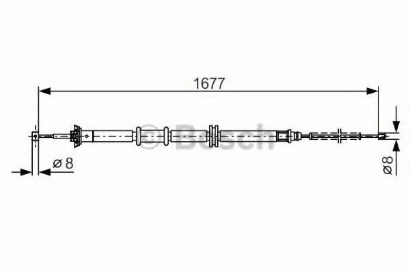 Image of Handbrake cable Bosch 1 987 482 208