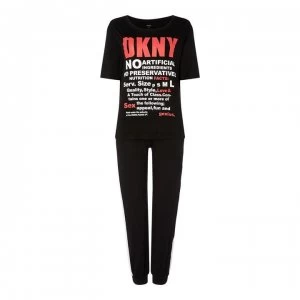 Image of DKNY Side Panel Jogger Pyjama Set - 006 BLACK