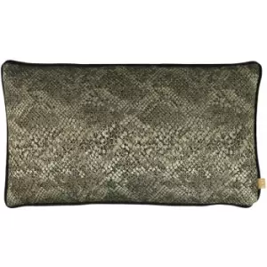 Image of Kai Viper Snake Skin Print Piped Edge Cushion Cover, Bronze, 30 x 50 Cm