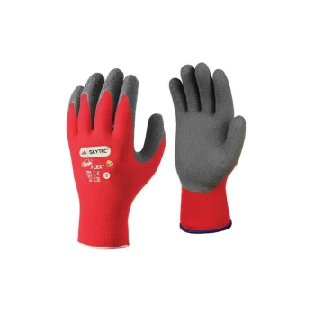 image of Skytec - Latex Coated Gloves, Mechanical Hazard, Red/Grey, Size 10