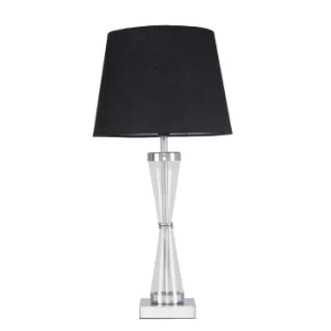 image of Bishop Chrome Table Lamp with Black Aspen Shade