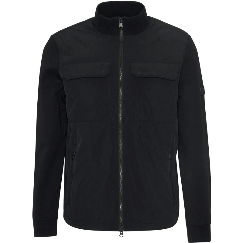 Image of Barbour International Mens Ethan Quilted Long Sleeve Hybrid Jacket Black BK11 male L