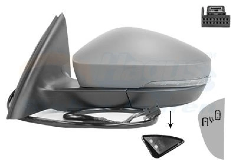 Image of VAN WEZEL Wing mirror VAN WEZEL 7631827
