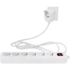 Image of REV 0012692114 Power strip (+ switch) 6x White PG connector