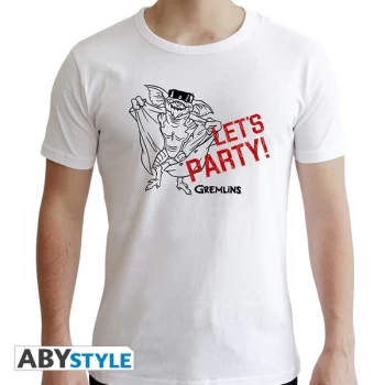 image of Gremlins - "Let's Party Mens SS T-Shirt - White