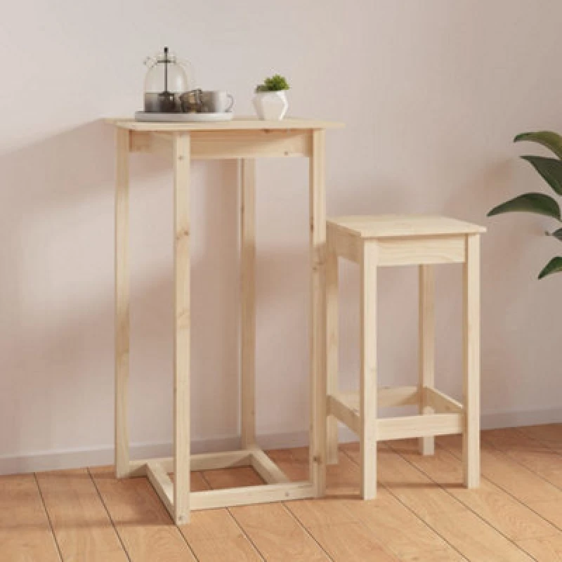 Image of Vidaxl Bar Table 60X60X110 Cm Solid Wood Pine, Brown 822177