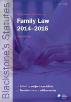 Image of Blackstones Statutes on Family Law 2014-2015 by Mika Oldham Paperback