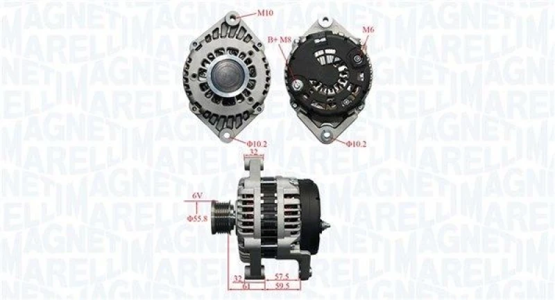 Image of MAGNETI MARELLI Alternator MAGNETI MARELLI 063735380010