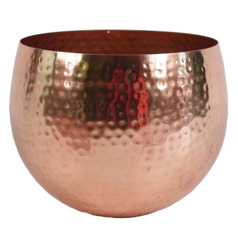 Image of Leaf Curved Planters Hand Finished - Choice of Colours & Designs - Gold Copper Silver - Choice of Designs - 18cm / Copper