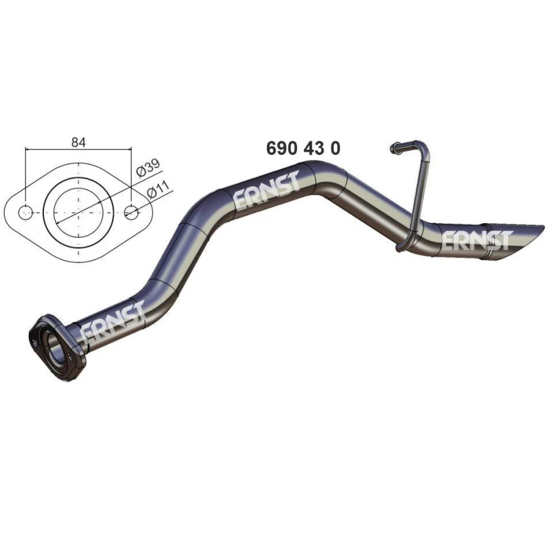 Image of ERNST 690430 Exhaust Pipe Rear, Length: 720mm Exhaust Pipe (17)