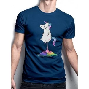 image of Cid Originals - Unicorn Fart Mens Large T-Shirt - Blue