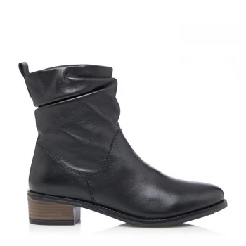 Dune Pagers Heeled Ankle Boots - Black Leather