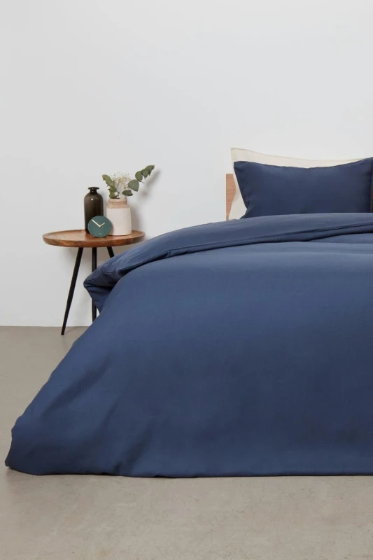 Image of Panda London Bamboo & French Linen Complete Bedding Set in Navy Size: Double Navy Unisex Double