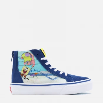 Image of Vans X SpongeBob SquarePants Kids SK8 -Hi Zip Trainers - Multi - UK 11 Kids