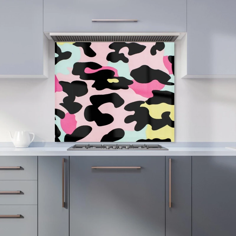 Image of Warren Reed - Designer Colourful Leopard Print Kitchen Splashback in Pink Size: 700mm x 650mm Pink Unisex 700mm x 650mm