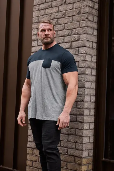 Image of BadRhino Stripe T-Shirt Blue