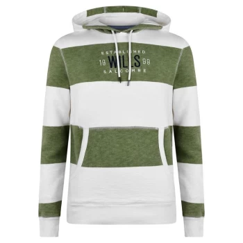 image of Jack Wills Wrightworth Stripe Hoodie - Moss