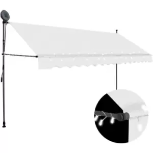 image of Manual Retractable Awning with LED 350cm Cream Vidaxl Cream