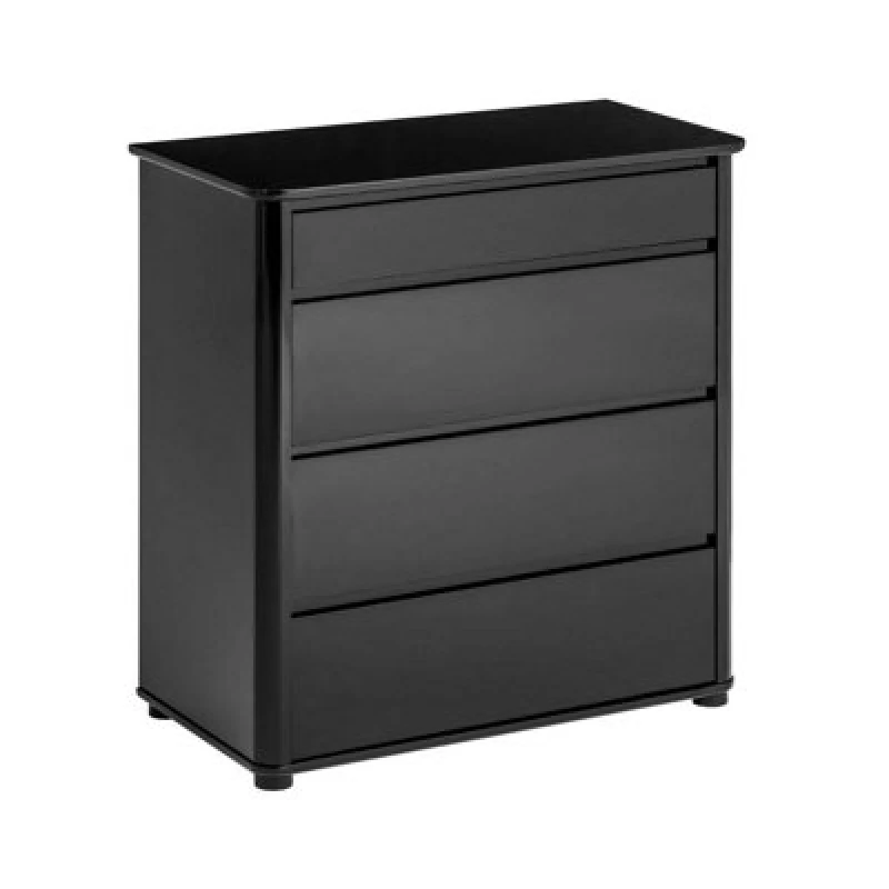 Image of Premier Housewares Moritz Black High Gloss 4 Drawer Chest Black