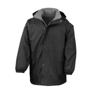 image of Result Mens Reversible StormDri 4,000 Waterproof Windproof Anti Pilling Fleece Jacket (2XL) (Black/Grey)