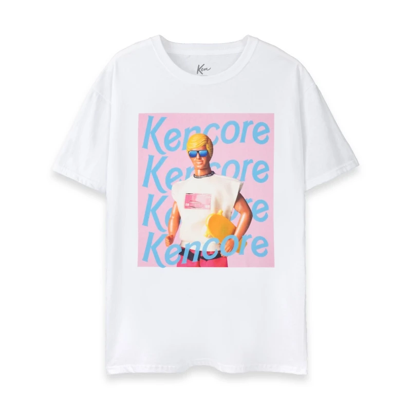 Image of Barbie Men Short Sleeved T-Shirt in White Size: Small White S Male 5063203031702