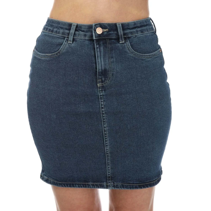 Image of Vero Moda Luna High Rise Denim Skirt - Blue Blue 8