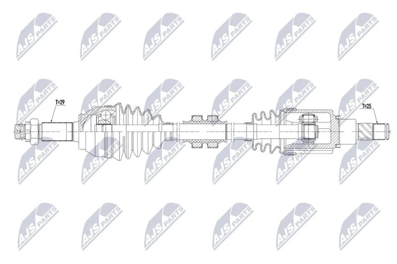 Image of NTY NPW-NS-205 Drive shaft Automatic Transmission, Front Axle Left Drive Shaft (13)