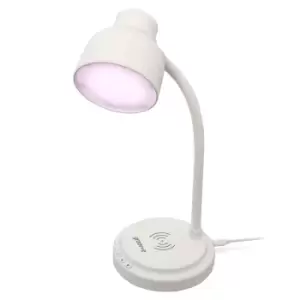 Image of Groov-e Astra LED Lamp With Wireless Charging Pad & Bluetooth Speaker - White
