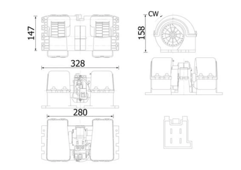 Image of MAHLE AB 38 000S Blower Motor for left-hand drive vehicles, with integrated regulator Interior Blower (2669)