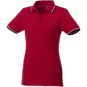 Image of Elevate Womens/Ladies Fairfield Polo With Tipping (XS) (Red/Navy/White)