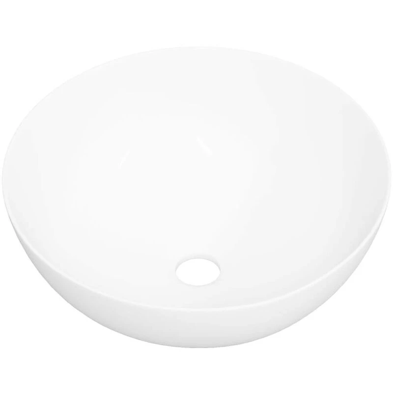 Image of vidaXL Wash Basin White 36x15cm Ceramic Round, White 153343