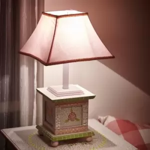 image of Fantasy Fields Childrens Crackled Rose Bedside Night Light Table Lamp