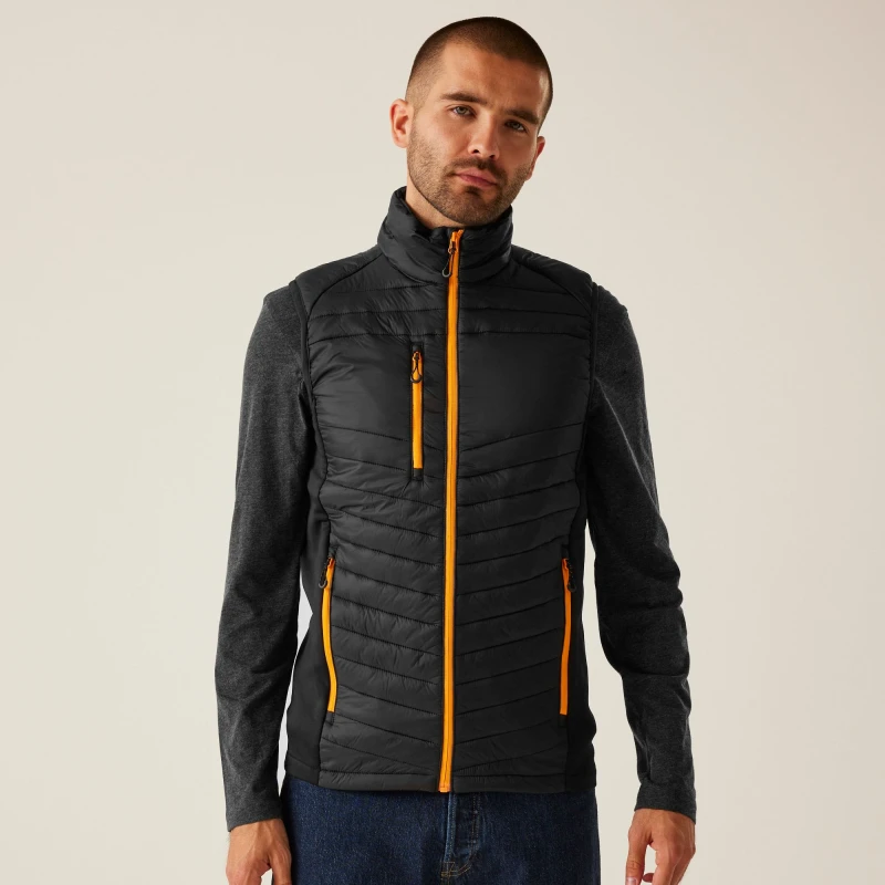 Image of Regatta Regatta Men Navigate' Hybrid Bodywarmer in Orange Size: Small Orange S Male 5063019697642