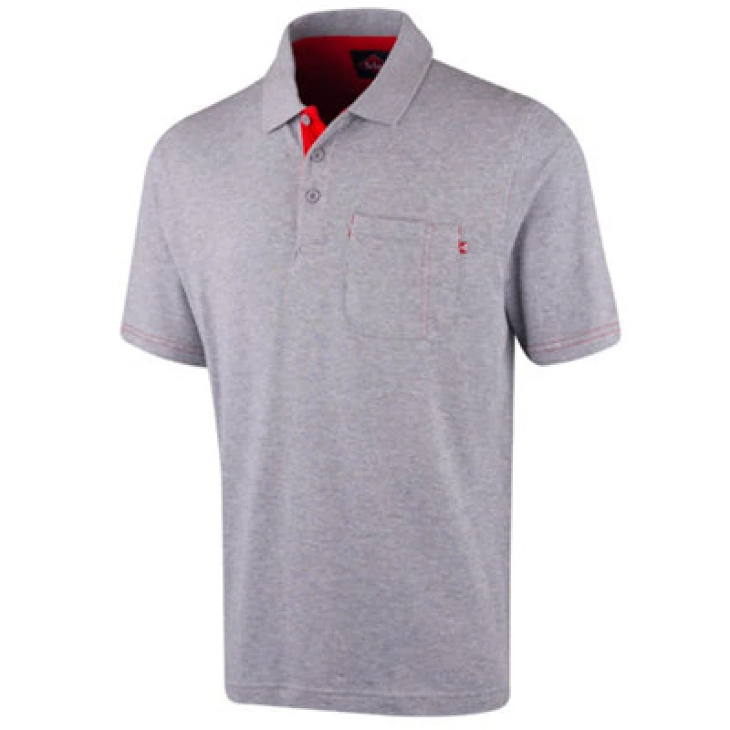 Image of Lee Cooper Workwear Lee Cooper Workwear Men Front Pocket Pique Polo Shirt in Grey Size: Medium Grey M Male 5050217239217