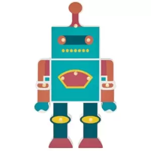Image of Litecraft - Glow Robot Table Lamp LED Children's Lighting - Multi Coloured