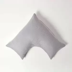 Image of Grey Egyptian Cotton Super Soft v Shaped Pillowcase 330 Thread Count - Grey - Grey - Homescapes