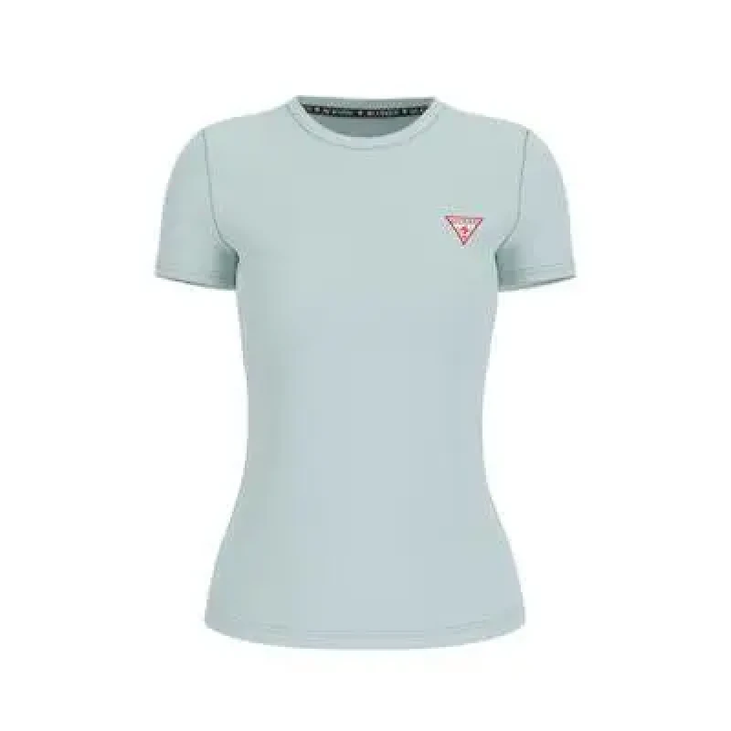 Image of Guess Womens T-Shirt Guess Triangle Bleu Female S