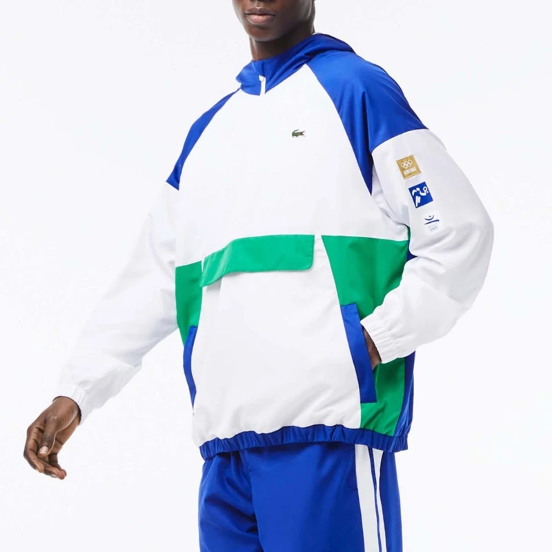 Image of Lacoste Barcelona Olympics Windbreaker Jacket - Blue Blue S