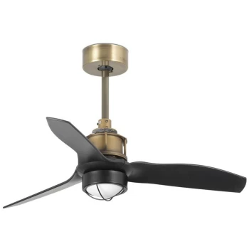 Image of Faro JUST - LED Old Gold, Black Ceiling Fan 81cm, 3000K