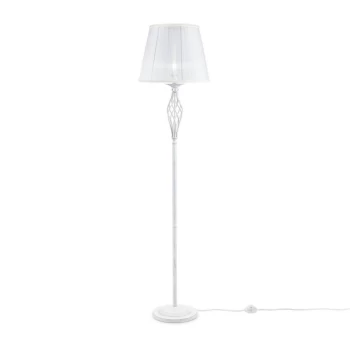 Image of Grace Floor Lamp White with Gold & Crystal, 1 Light, E14