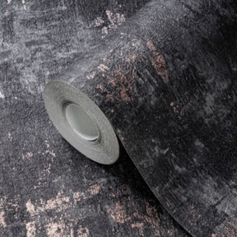 Image of As Creation Stories Of Life Black & Copper Industrial Metallic Wallpaper 39670-3